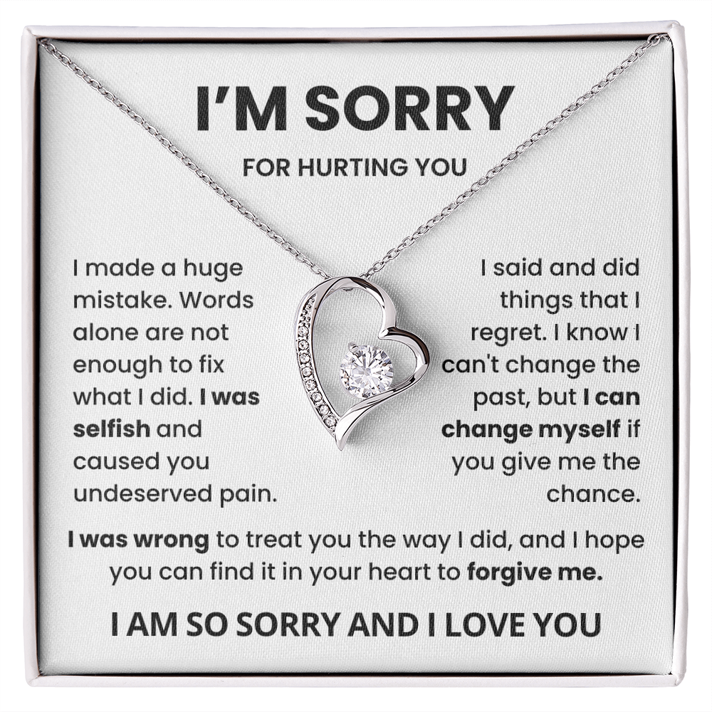 I'm Sorry Necklace Gift for Her- Apology to Girlfriend, Wife On Birthday, Valentines