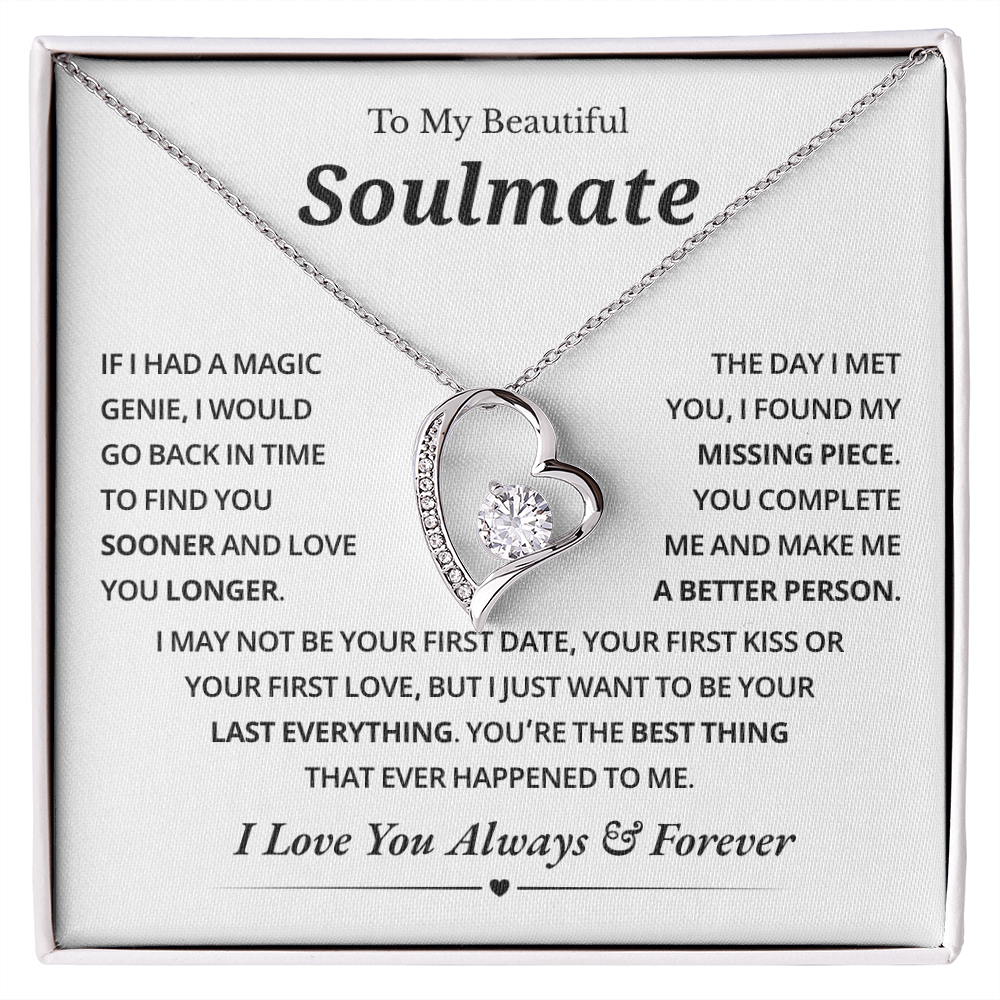 To My Soulmate Necklace for Wife From Husband, Jewelry for Girlfriends