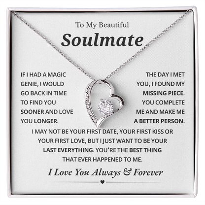 To My Soulmate Necklace for Wife From Husband, Jewelry for Girlfriends