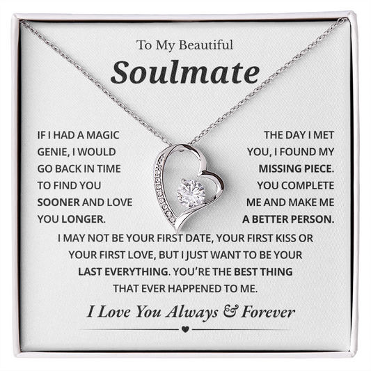 To My Soulmate Necklace for Wife From Husband, Jewelry for Girlfriends