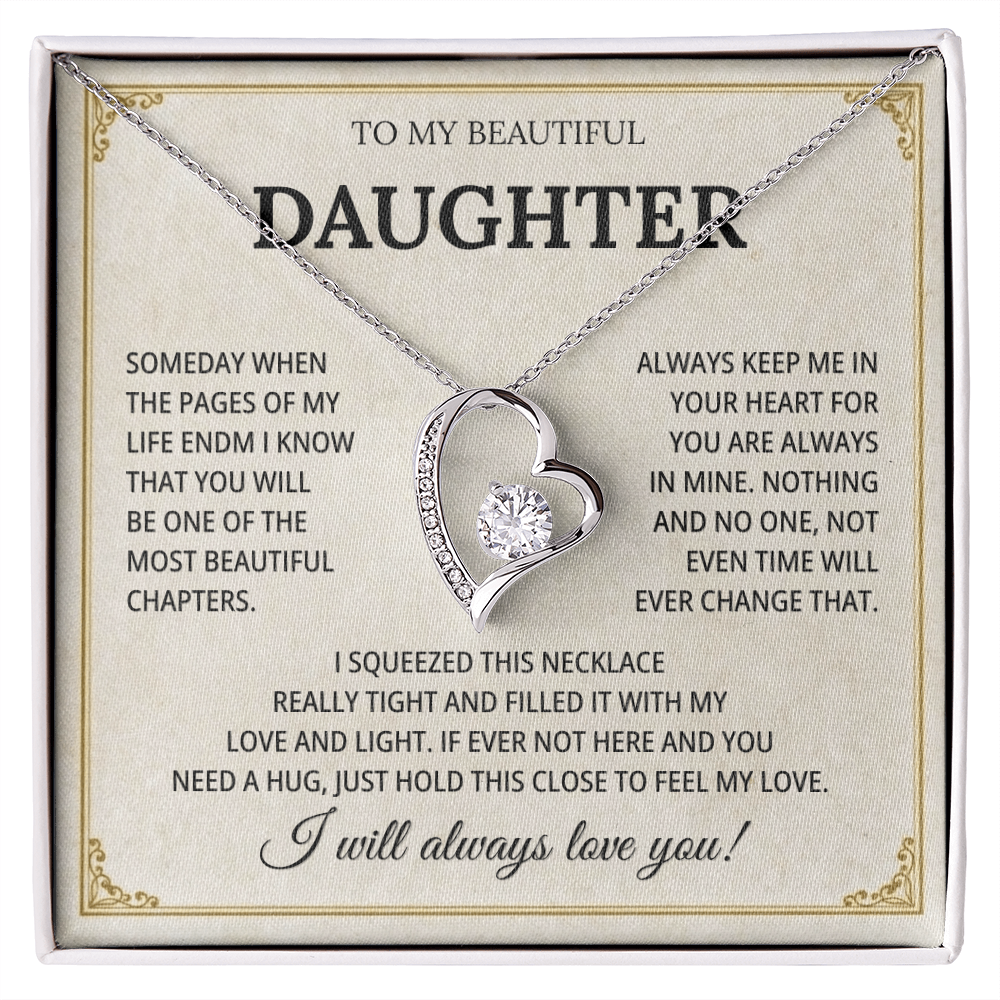 To My Beautiful Daughter Necklace From Mommy, Perfect for Mother's Day
