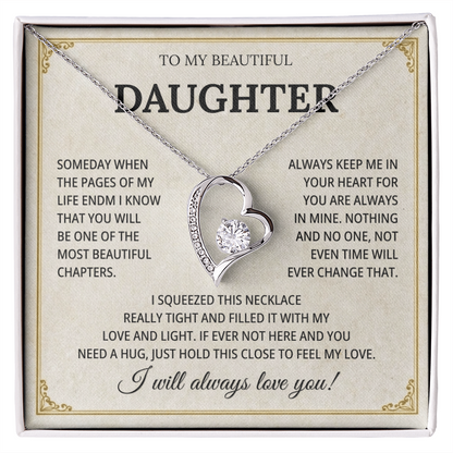 To My Beautiful Daughter Necklace From Mommy, Perfect for Mother's Day