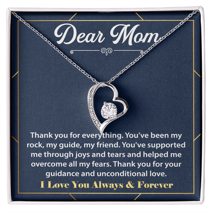 Dear Mom - a Mom Like You is the Sweetest Gift - Forever Love Necklace
