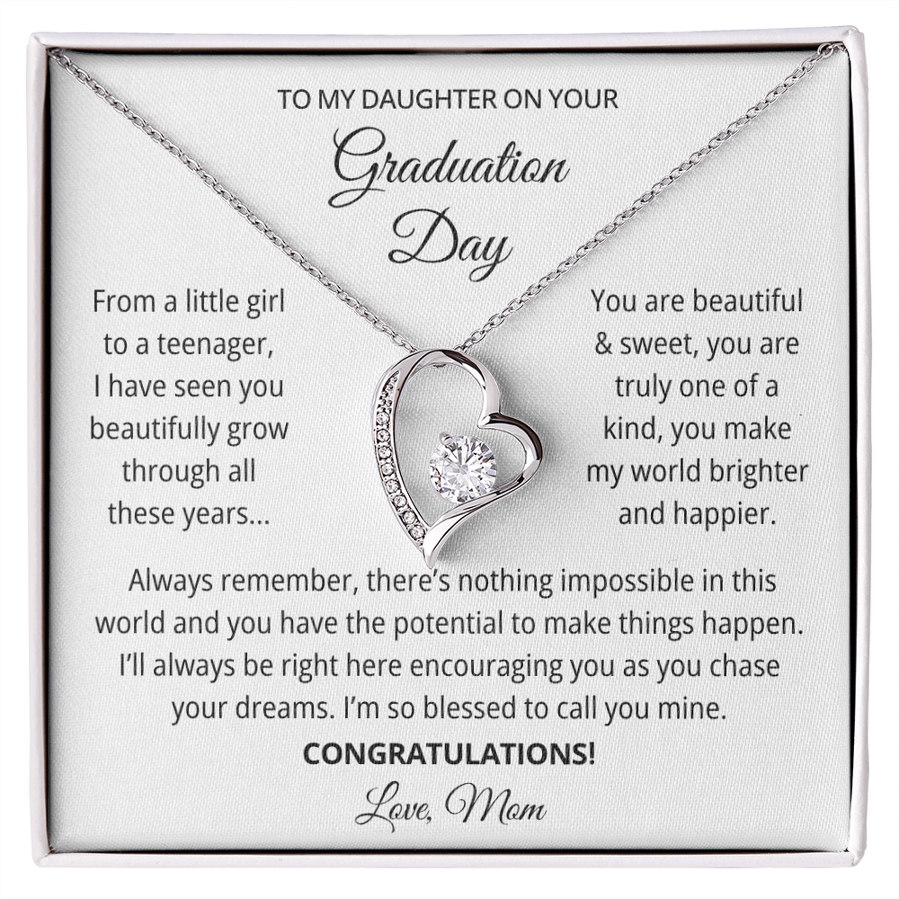 To My Daughter Graduation Gift Necklace From Mom