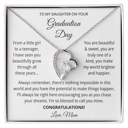 To My Daughter Graduation Gift Necklace From Mom
