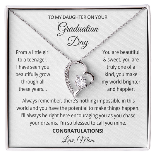To My Daughter Graduation Gift Necklace From Mom