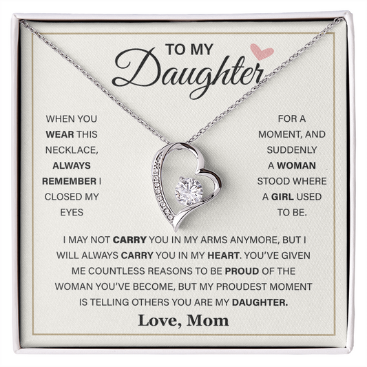 Daughter Gift From Mom, a Prayer for My Daughter - Forever Love Necklace