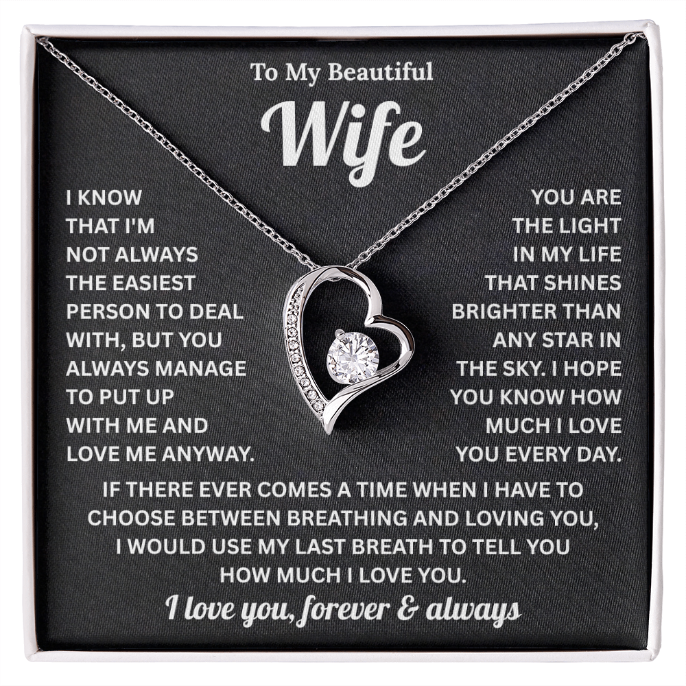Gift for Beautiful Wife, Necklace for Wife From Husband, Valentine Gifts