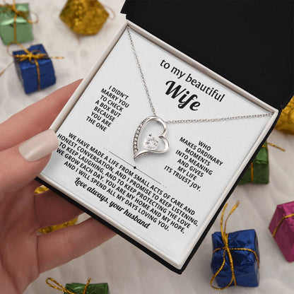 To My Beautiful Wife - Thinking About You Always Makes Me Smile - Forever Love Necklace