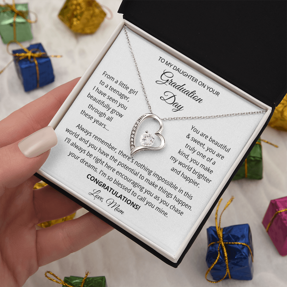 To My Daughter Graduation Gift Necklace From Mom