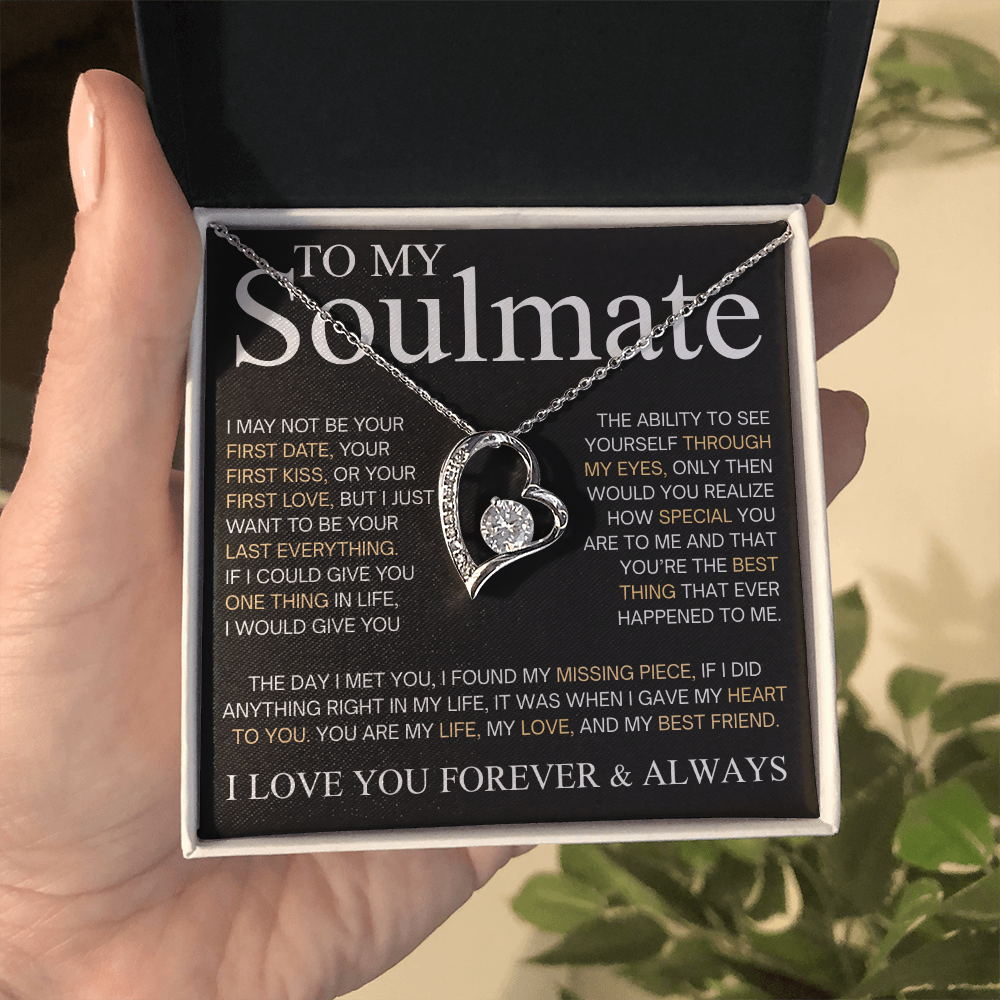 To My Beautiful Soulmate Necklace for Women, Necklace for Wife From Husband, Girlfriend Necklace From Boyfriend