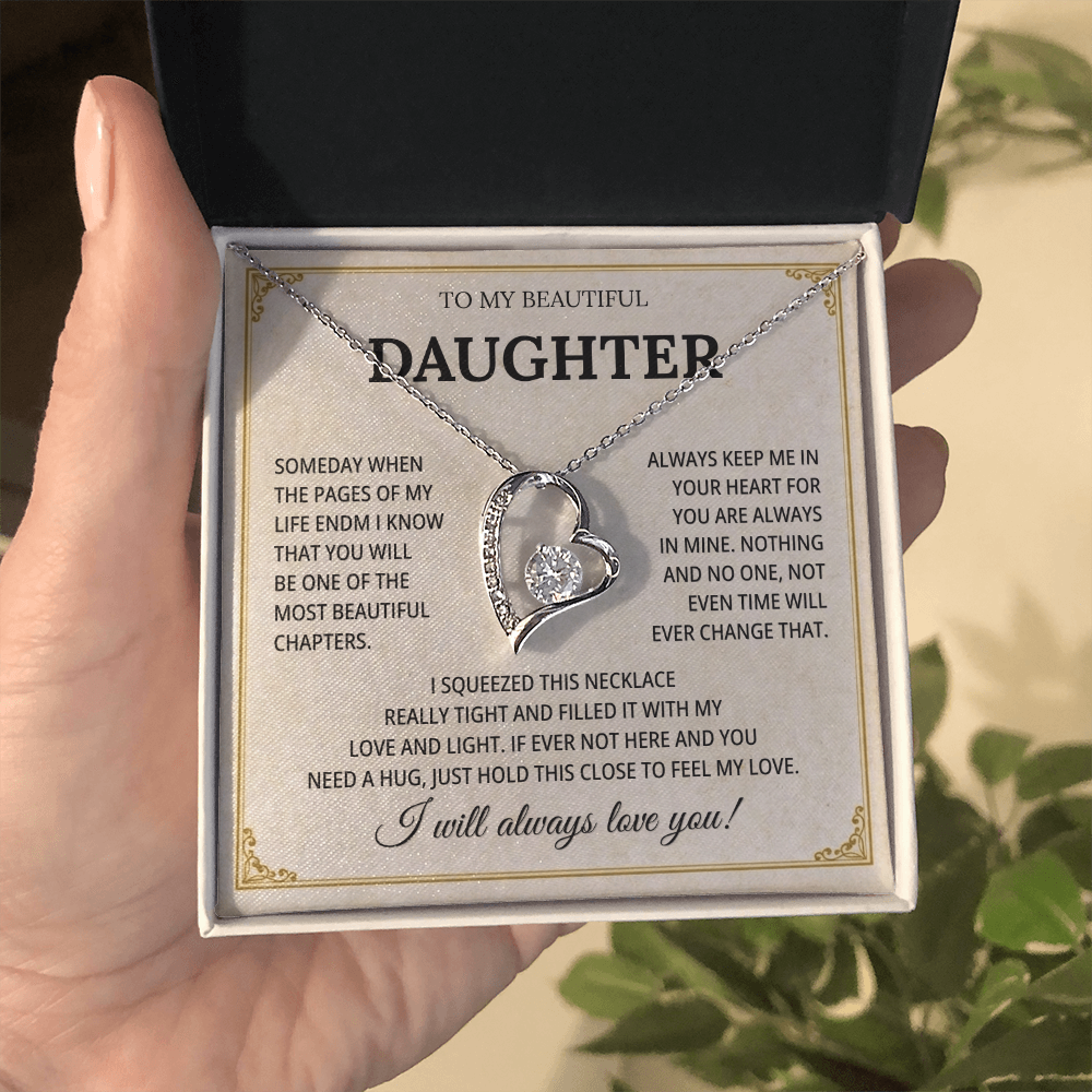 To My Beautiful Daughter Necklace From Mommy, Perfect for Mother's Day