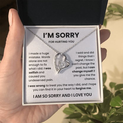 I'm Sorry Necklace Gift for Her- Apology to Girlfriend, Wife On Birthday, Valentines