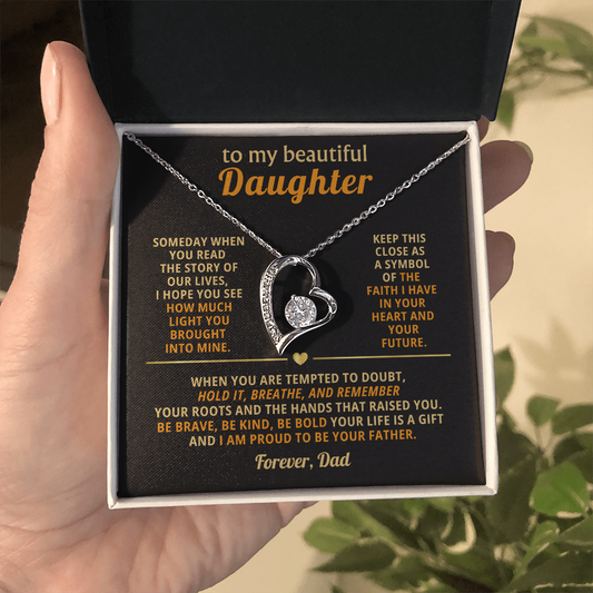 Meaningful Gift for Daughter - I Am So Proud of You - Forever Love Necklace