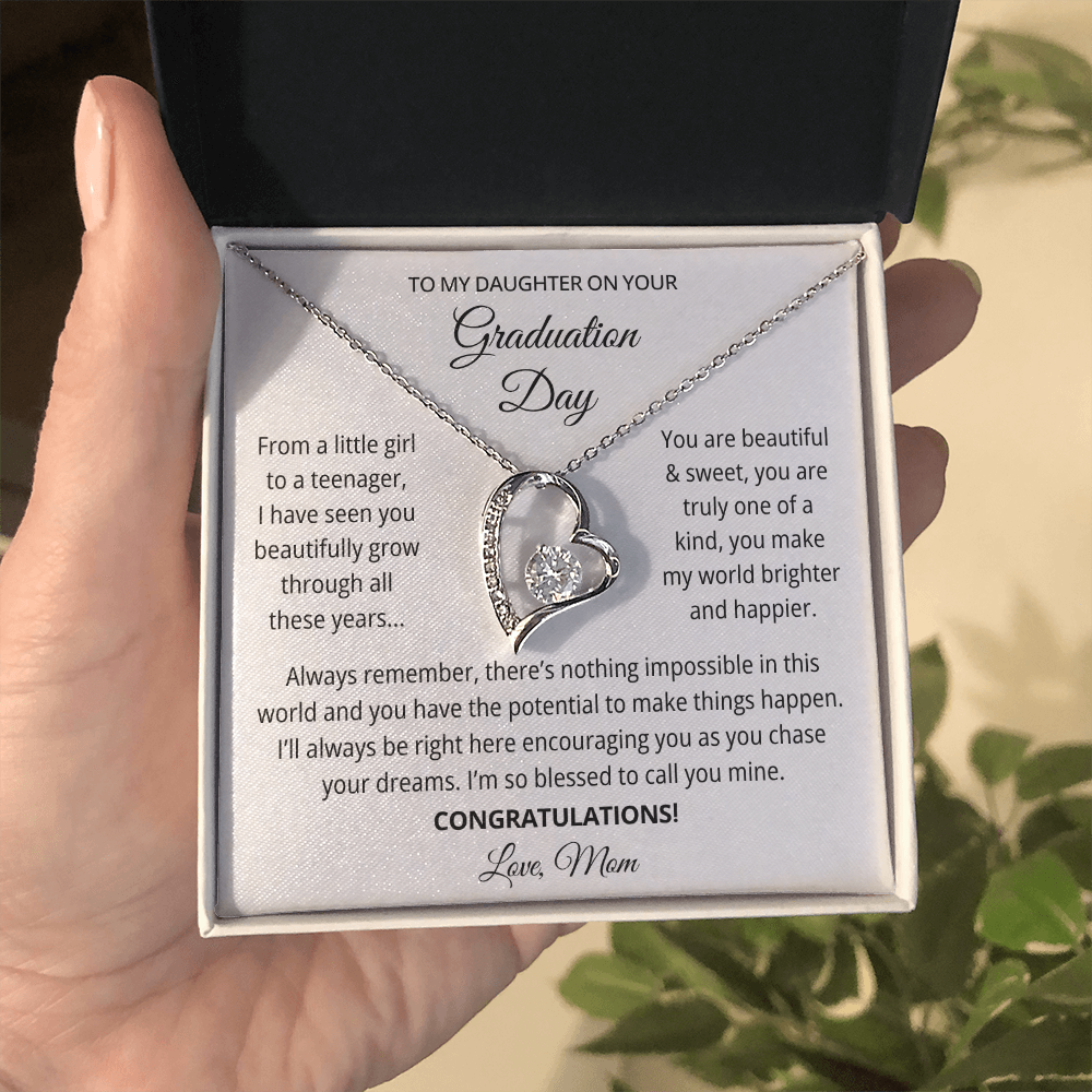 To My Daughter Graduation Gift Necklace From Mom