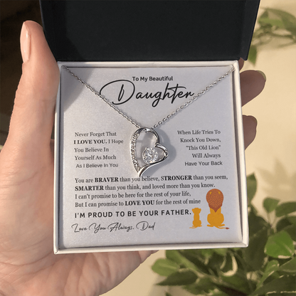 To My Daughter - Always Keep Me in Your Heart - Forever Love Necklace