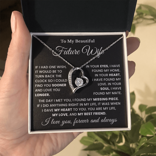 Valentine's Necklace Gifts For Future Wife With Message Card Elegant Gift Box