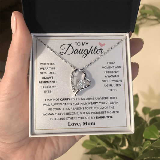 Daughter Gift From Mom, a Prayer for My Daughter - Forever Love Necklace