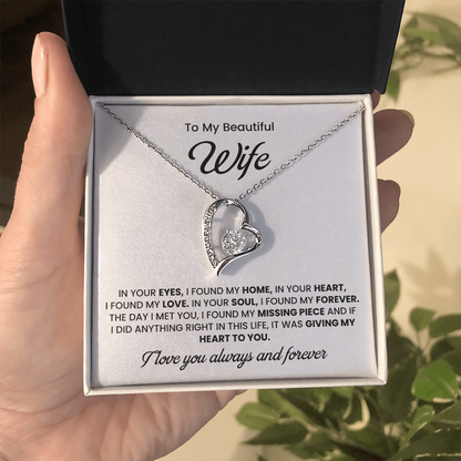 To My Wife Necklace | Gift for Wife Anniversary | Birthday Gift for Wife