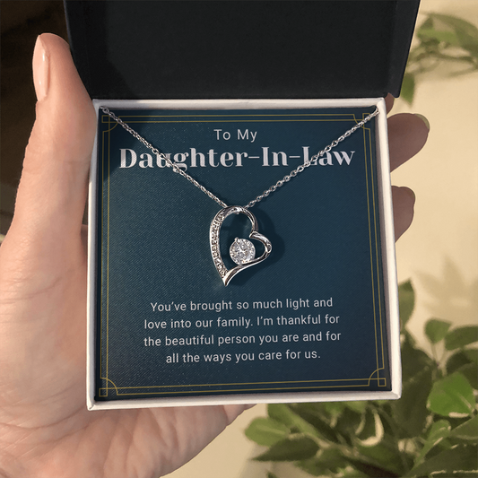 Daughter in Law Necklace With Heartfelt Message Card & Gift Box