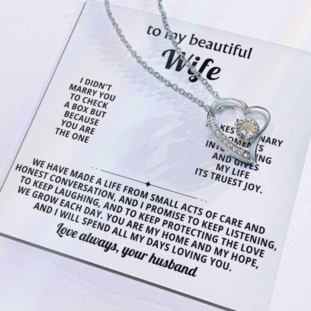 To My Beautiful Wife - Thinking About You Always Makes Me Smile - Forever Love Necklace