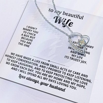 To My Beautiful Wife - Thinking About You Always Makes Me Smile - Forever Love Necklace