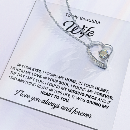 To My Wife Necklace | Gift for Wife Anniversary | Birthday Gift for Wife