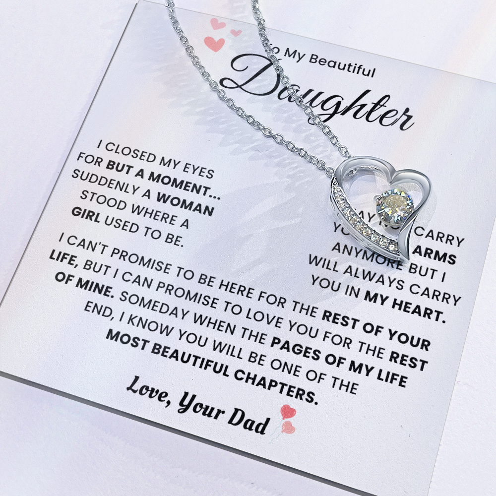 To My Daughter Necklace From Mom Dad - Mother's Day Jewelry With Gift Box