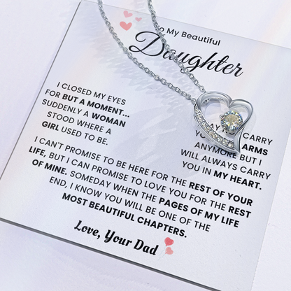To My Daughter Necklace From Mom Dad - Mother's Day Jewelry With Gift Box