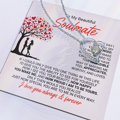 To My Soulmate Necklace - Soulmate Jewelry for Her - Anniversary Birthday Gift for Wife Girlfriend Soulmate