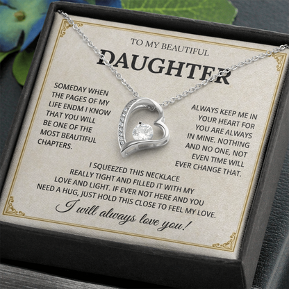 To My Beautiful Daughter Necklace From Mommy, Perfect for Mother's Day