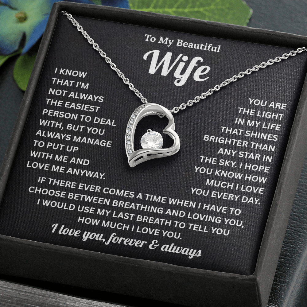 Gift for Beautiful Wife, Necklace for Wife From Husband, Valentine Gifts