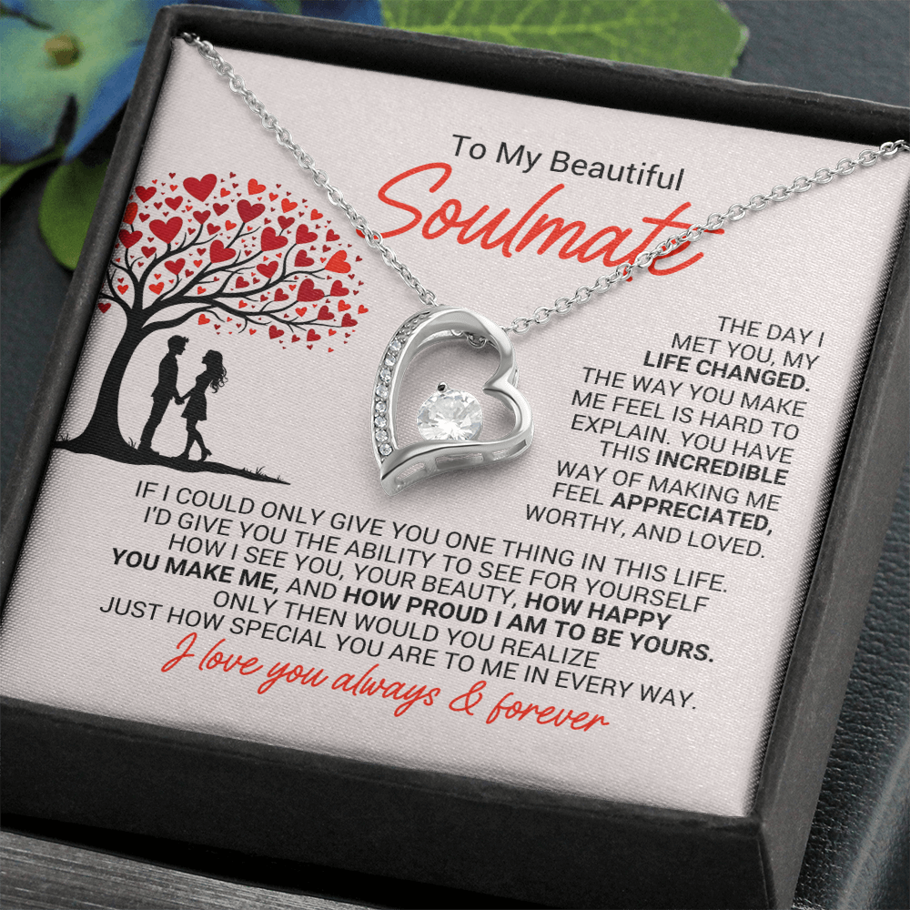 To My Soulmate Necklace - Soulmate Jewelry for Her - Anniversary Birthday Gift for Wife Girlfriend Soulmate