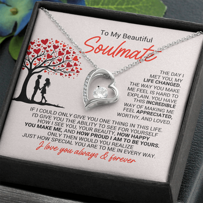 To My Soulmate Necklace - Soulmate Jewelry for Her - Anniversary Birthday Gift for Wife Girlfriend Soulmate