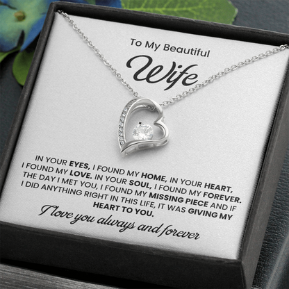 To My Wife Necklace | Gift for Wife Anniversary | Birthday Gift for Wife