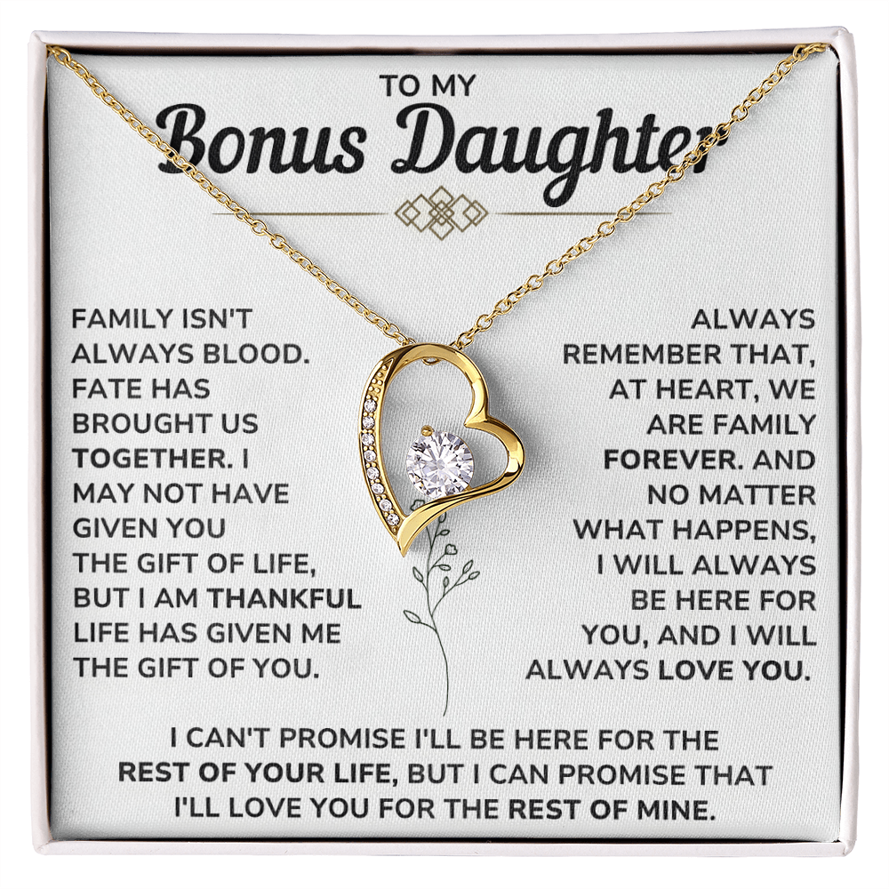 To My Bonus Daughter Gifts - Forever Love Necklace