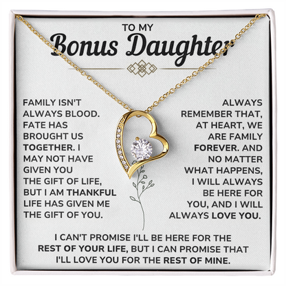 To My Bonus Daughter Gifts - Forever Love Necklace