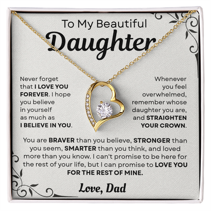 To My Daughter Necklace – Special Keepsake Gift from Loving Dad