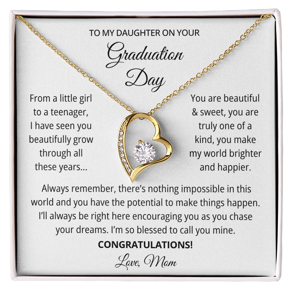 To My Daughter Graduation Gift Necklace From Mom