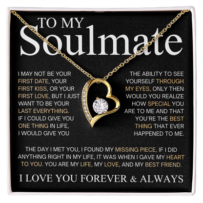 To My Beautiful Soulmate Necklace for Women, Necklace for Wife From Husband, Girlfriend Necklace From Boyfriend