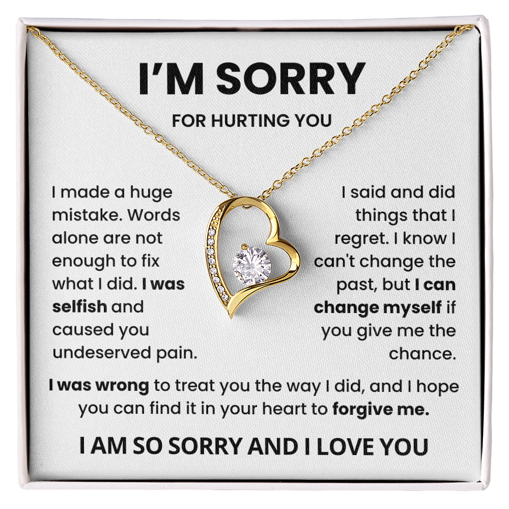 I'm Sorry Necklace Gift for Her- Apology to Girlfriend, Wife On Birthday, Valentines