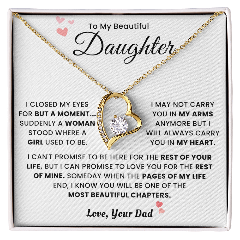 To My Daughter Necklace From Mom Dad - Mother's Day Jewelry With Gift Box