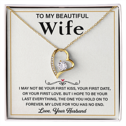 To My Wonderful Wife – My Every Tomorrow is Beautiful Because of You - Forever Love Necklace