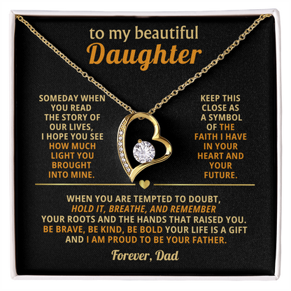 Meaningful Gift for Daughter - I Am So Proud of You - Forever Love Necklace