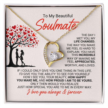 To My Soulmate Necklace - Soulmate Jewelry for Her - Anniversary Birthday Gift for Wife Girlfriend Soulmate