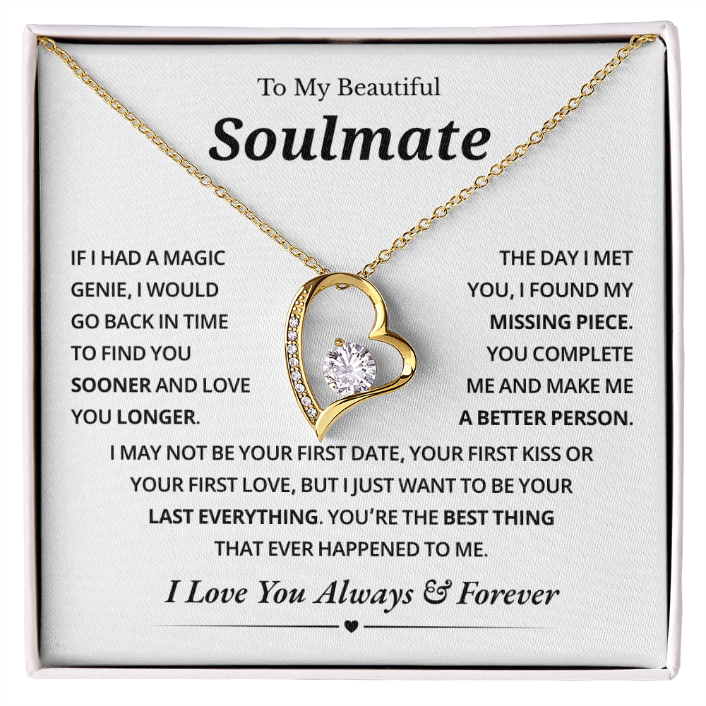 To My Soulmate Necklace for Wife From Husband, Jewelry for Girlfriends