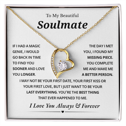 To My Soulmate Necklace for Wife From Husband, Jewelry for Girlfriends