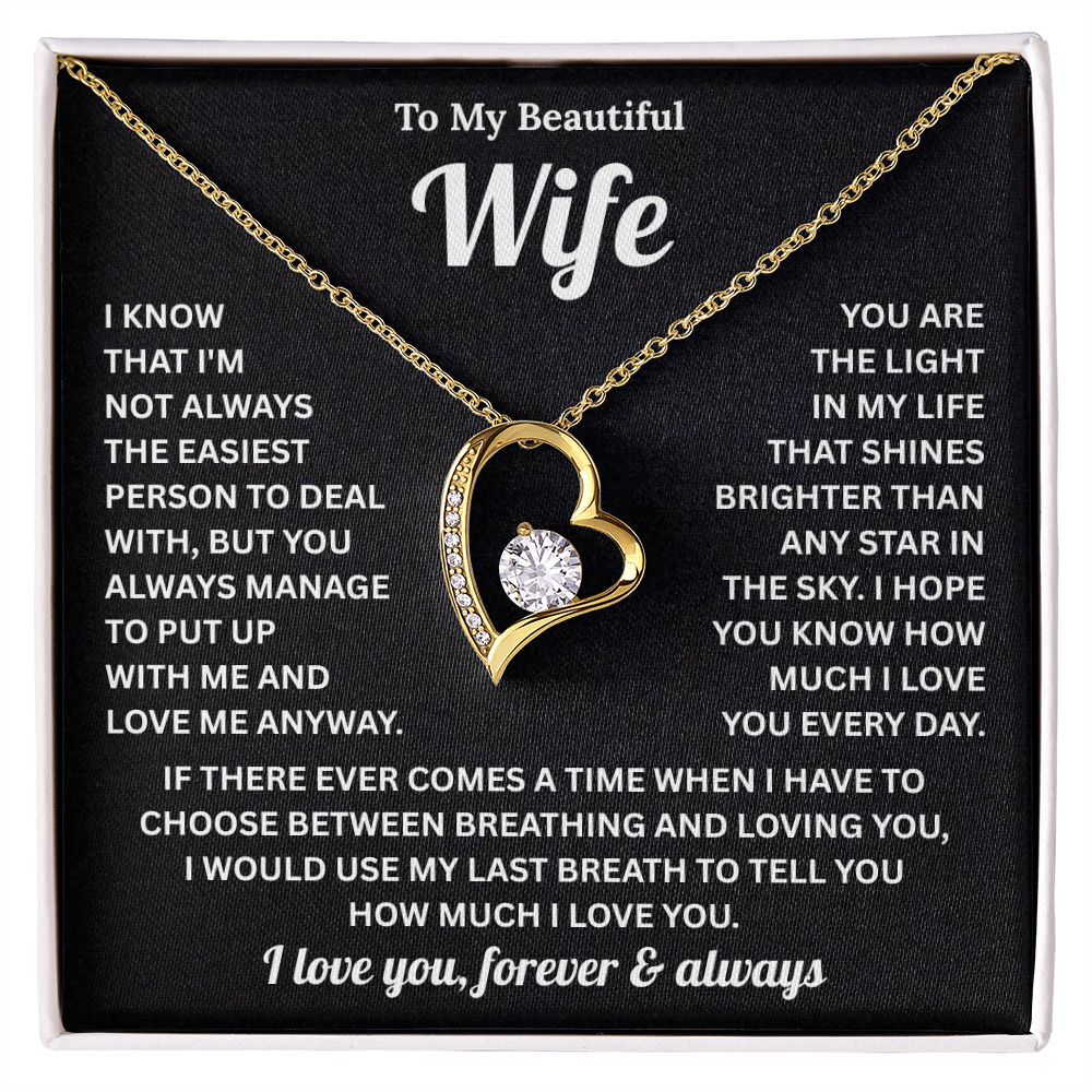 Gift for Beautiful Wife, Necklace for Wife From Husband, Valentine Gifts
