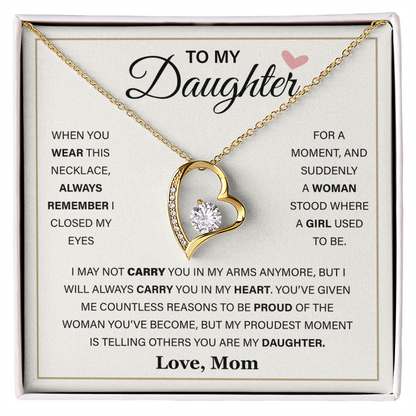 Daughter Gift From Mom, a Prayer for My Daughter - Forever Love Necklace