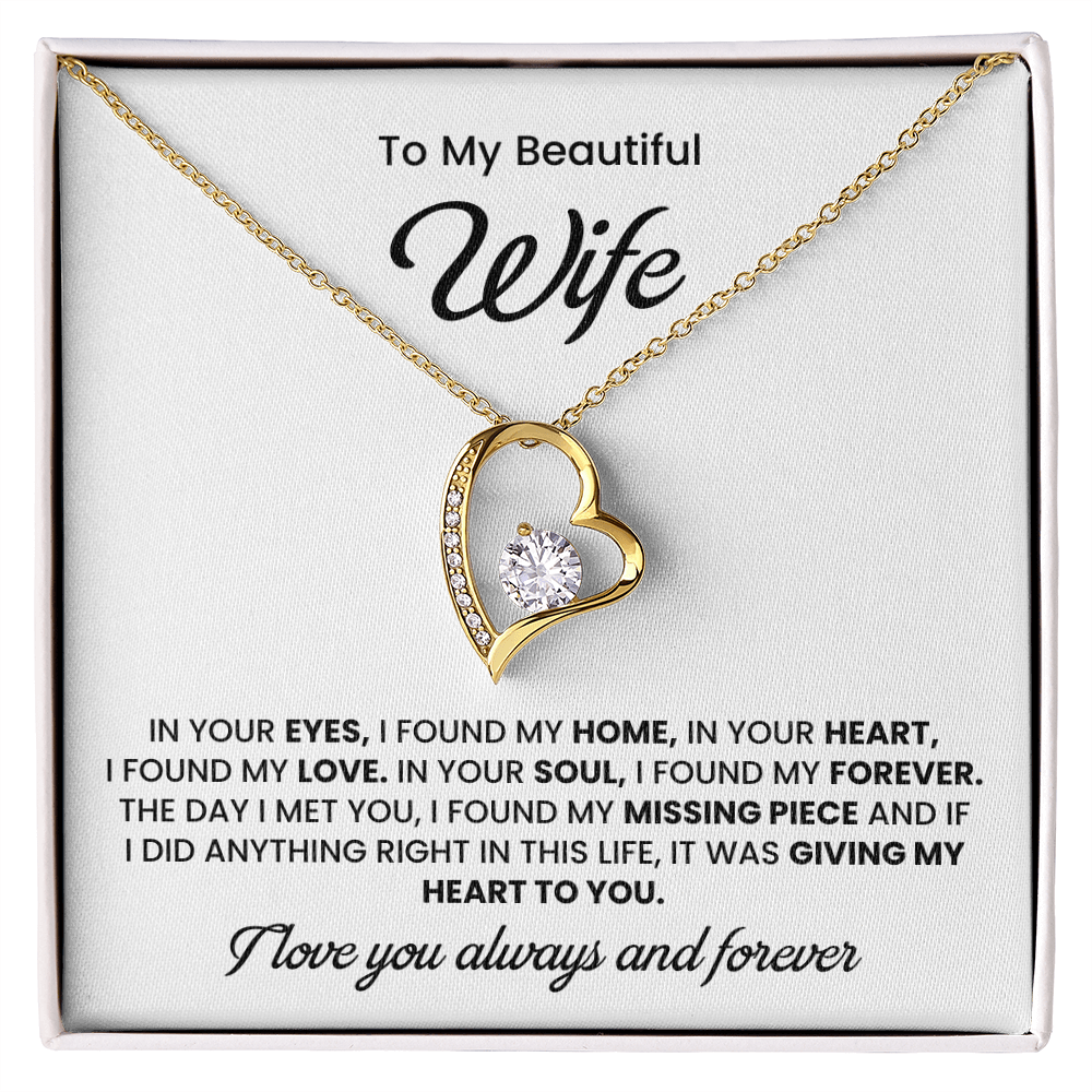 To My Wife Necklace | Gift for Wife Anniversary | Birthday Gift for Wife